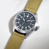 ราคา นาฬิกาผ้าใบ Flieger Aviator Pilot นาฬิกาข้อมือ Olive Green Arrow สงครามโลกครั้งที่สองเยอรมัน WW2 การเคลื่อนไหวอัตโนมัติ Japan Sapphire (23428416576)