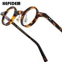 ราคา HEPIDEM Acetate Glasses Frame Men Famous Brand Design Retro Round Women Nerd Eyeglasses Iron Man Japanese Spectacles Vintage Optical Eyewear 9155 (23880263938)