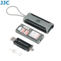 ราคา JJC SD SDHC SDXC กล่องใส่การ์ดหน่วยความจำ MSD กล่องเก็บการ์ด Micro SD TF Nano SIM การ์ดกระเป๋าสตางค์ออแกไนเซอร์ รวม USB 3 0 เครื่องอ่านการ์ดและเครื่องมือถอดการ์ด (8761869714)