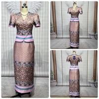 ราคา CLT ชุดเซตผ้าไทยลายบาติกน้ำตาล ชุดไทยประยุกต์ set 2 ชิ้น เสื้อ กระโปรง ผ้าไทย ผ้าฝ้ายอัดกาว ผ้าดีมาก (23433892568)