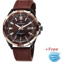 ราคา NAVIFORCE NF9056 2016 แบรนด์แฟชั่นผู้ชายกีฬานาฬิกาผู้ชายหนังกันน้ำหนังควอตซ์นาฬิกาผู้ชายนาฬิกาทหาร Relogio Masculino นานาชาติ (194162001)