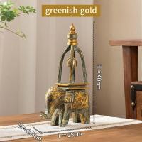 ราคา ตุ๊กตาไม้ช้าง แกะสลักไม้ ช้างซุ้มกระดิ่ง ช้างกระดิ่ง กระดิ่งบนฐาน ช้างมงคลติดแผ่นทอง ทำสีเก่าย้อนยุค ของตกแต่ง มี2สีให้เลือก (22093115929)
