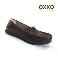 ราคา OXXO รองเท้าเพื่อสุขภาพหนังแท้ หนังวัว รองเท้าคัทชู พี้นแบน หนังนิ่มมาก พี้นยางสั่งทำพิเศษ พี้นสูง1เซน ใส่สบาย มีถึงไซส์41 รุ่น X08003 (24243239239)