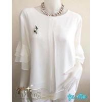 ราคา เสื้อแขนระบาย ผ้าชีฟองแท้ เสื้อใส่เที่ยว ใส่ทำงานได้ ผ้าพริ้วๆใส่เย็นสบาย (21582786573)