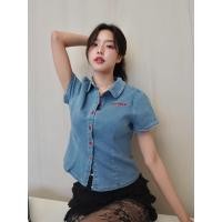 ราคา JARINYA M XL เสื้อยีนส์ผ้ายืด แขนตุ๊กตา แต่งกระดุมแดงปัก Jarinya (24844124256)