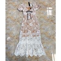 ราคา เดรสลูกไม้ เดรสลูกไม้ขาว ซับในนำ้ตาล Love lady (24473872387)