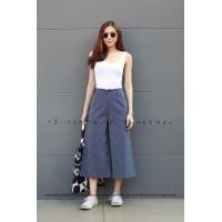 ราคา กางเกงยีนส์ขาบาน5ส่วน กางเกงขาบาน5ส่วนซิปหน้าผ้ายีนส์ฟอก (6413790925)