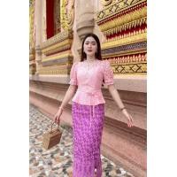 ราคา เสื้อลูกไม้ เสื้อลูกไม้ฝรั่งเศสอัดกาว เสื้อลูกไม้ระบาย ซิปหลัง (24000699351)