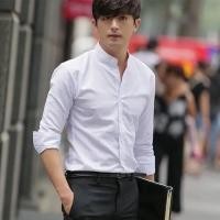 ราคา เสื้อเชิ้ตแต่งงานคอปกสีขาวแขนยาวลำลองทรงเข้ารูปคอกลมคอเล็กสำหรับผู้ชายช่างทำผมอินเทรนด์สไตล์เกาหลี (24991607047)