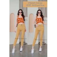 ราคา XANNSHOPS ผ้าลูกฟูก Punny jean กางเกงยีนส์ผู้หญิง ทรงบอย ผ้ายืด (23320597092)