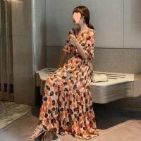 ราคา ชุดเดรสผู้หญิงแขนสั้นผ้าชีฟองลายดอกไม้ยาวคลุมเข่าสไตล์เกาหลี ชุดเดรสผู้หญิงฤดูร้อน 2025 ชุดเดรสผู้หญิงสไตล์สีเขียวเข้ม (24628167109)