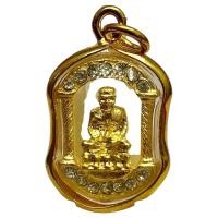 ราคา L006 หลวงปู่ทวด หลวงปู่ทวดวัดช้างให้ พระหลวงปู่ทวด จี้หลวงปู่ทวด เนื้อสีทอง เลี่ยม กรอบพระ ทองไมครอน ประดับเพชร หลวงพ่อทวด (12350484828)