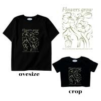 ราคา resign studio ลาย Flower Flowers เสื้อยืด crop oversize (23797789826)