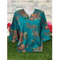 ราคา เสื้อยืดแฟชั่นสาวอวบ เสื้อคอปก เสื้อลายดอก เสื้อผ้าสาวอวบ เสื้อสวยๆ รุ่น317 (24453061335)