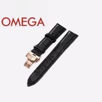 ราคา สายนาฬิกาหนังแท้สำหรับผู้ชาย Omega Butterfly Buckle เข็มขัดแบบดั้งเดิม สายนาฬิกา สายผูกรองรับ เครื่องประดับแฟชั่น (22325331902)