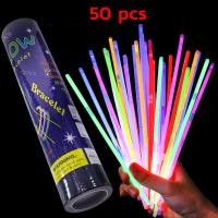 ราคา 50pcs พร้อมส่ง พร้อมขั้วต่อ แท่งไฟเรืองแสง 50แท่ง แท่งเรืองแสง ไฟเรืองแสง ของเล่นเรืองแสง (24992049618)