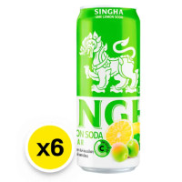 ราคา สิงห์ เลมอนโซดา น้ำเลมอนโซดาพร้อมดื่ม ผสมเลมอนแท้ ขนาด 330 มล ตรา Singha Lemon Soda 6 กระป๋อง (23972352704)
