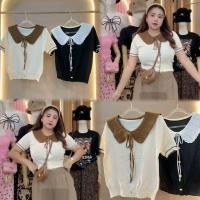 ราคา เสื้อไหมพรมปกคอบัวผูกโบว์ อก30 44 (24690229357)