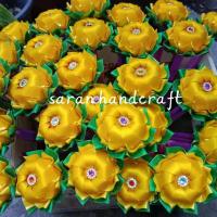 ราคา ไม้กฐิน ไม้เสียบธนบัตร ดอกบัวหลวงราชินี ริบบิ้นกากเพชร 10 ก้าน (18936835671)