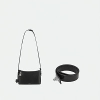 ราคา VERAFIED กระเป๋าสะพายข้างหนังสีดำขนาดใหญ่ (24895951647)