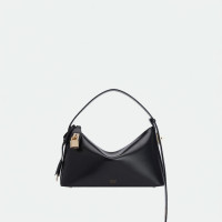 ราคา VERAFIED กระเป๋าสะพายข้างหนังสีดำขนาดใหญ่ (24895951648)