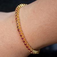 ราคา กำไลข้อมือพลอยทับทิม Natural Ruby สีชมพูแดงส ตัวเรือนเงินแท้ 92 5 ชุบทอง พลอยแท้จากประเทศโมซัมบิก (17786210052)
