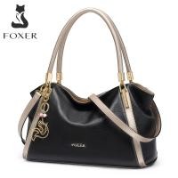 ราคา FOXER Genuine Leather Handbags for Women Cowhide Ladies Top handle Shoulder Bag (3417402811)