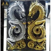ราคา แผ่นหินทรายมังกรคู่ มังกรมงคล มังกรคู่บารมี มังกรทอง มังกร รูปปั้นมังกร DKOT 220 ขนาด 90X115 ซม ส่งฟรี (17234823423)
