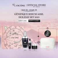 ราคา LIMITED EDITION LANCOME GENIFIQUE SERUM 50ML HOLIDAY SET 2025 เซรั่มเนื้อเข้มข้น ซึมซาบไว ฟื้นฟูผิวเสียสะสม จัดการสัญญาณแห่งวัยตั้งแต่จุดกำเนิด คอลเลกชั่นฮอลิเดย์ สุดหรูในโทนสีชมพูและทอง เพื่อร่วมเฉล 