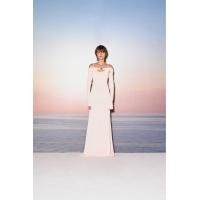 ราคา NICHP Katerina Elegant Chiffon Long Dress with Off Shoulder Sleeves and Flare Pants in Pale Pink (24298150161)