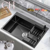 ราคา อ่างซิ้งค์ อ่างล้างจาน ซิ้งล้างจาน ซิ้งสแตนเลส 304 แท้ อ่าง 1 หลุม แบบฝังเคาน์เตอร์ ขนาด 50x40 ลึก 23 cm (22669844903)