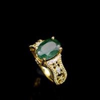ราคา แหวนเงินแท้พลอยมรกตโคลัมเบีย Colombian Emerald ตัวเรือนเงินแท้ 92 5 ชุบทอง ไซส์ 62 เบอร์ 10 US สินค้ามีใบรับประกันจากทางร้าน (24619944883)
