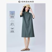 ราคา GIORDANO ผู้หญิง ชุดเดรส ผ้าลินินผสมผ้าฝ้าย ทรงคอปกคลาสสิก เดรสเชิ้ตแขนสั้น เดรสแฟชั่นลำลอง 13465306 (24267398324)