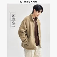 ราคา GIORDANO ผู้ชาย เสื้อแจ็คเก็ตขนแกะ คอตั้ง ตะเข็บกระเป๋า ซิป ดีไซน์หนา อบอุ่น แฟชั่นลำลอง หลวมๆ 01074857 (22787537280)