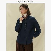 ราคา GIORDANO ผู้หญิง เสื้อเชิ้ต กระเป๋าเดี่ยว เสื้อเชิ้ตหลวม คอปกหยัก แขนยาว เสื้อเชิ้ตแฟชั่นลำลอง 18345522 (25317348786)