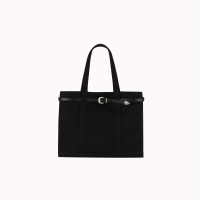 ราคา Belted Tote Bag 3 Color NaturalChocolateBlack กระเป๋าผ้าแคนวาส สามารถใส่แล็ปท๊อปได้ขนาด 16 นิ้ว สายหนังแท้ (24988152558)