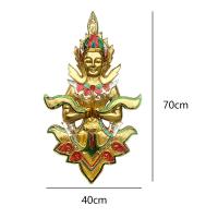ราคา ไม้แกะสลักเทพพนมสำหรับแขวนติดผนัง ของตกแต่งผนัง แขวนผนัง ไม้แกะสลักเทพพนม ไม้แกะสลัก งานหัตถกรรม เดินเส้นปิดทอง (5051828803)