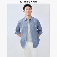 ราคา GIORDANO ผู้ชาย เสื้อเชิ้ต 100 Cotton Chambray Shirts เสื้อเชิ้ตแขนยาว กระเป๋าปะด้านเดียว เสื้อเชิ้ตแฟชั่นเรียบง่าย 01045105 (23812443385)