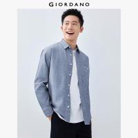 ราคา GIORDANO ผู้ชาย เสื้อเชิ้ต 100 Cotton Chambray Shirts เสื้อเชิ้ตแขนยาว กระเป๋าปะด้านเดียว เสื้อเชิ้ตแฟชั่นเรียบง่าย 01045105 (23812518052)