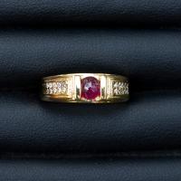 ราคา แหวนพลอยทับทิม Natural Ruby สีชมพูแดงสวยมาก ประดับข้างด้วยเพชรCZ ตัวเรือนเงินแท้ 92 5 ไซส์นิ้ว60 หรือเบอร์ 9 US สินค้า (13330499022)