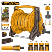 ราคา INGCO โรลพร้อมสายยาง 1 2 x20m ม้วนสายยางพร้อมที่เก็บ ขนาด 20 เมตร รุ่น HHR20124 สินค้าใหม่ สายยางโรล สายยางรดน้ำต้นไม้ (23809590459)