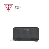 ราคา GUESS กระเป๋า รุ่น H9455146 ABBAS SLG LARGE ZIP AROUND ZIP WALLET สีดำ (25041135990)