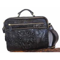 ราคา กระเป๋ษเอกสารหรือโน๊ดบุก กระเป๋าสพายหนังจระเข้ ทรงนอนสีดำ รุ่นขายดี โหนกและกระดูกหลังชัดๆ (17129831511)