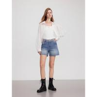 ราคา Elle แอล เสื้อเชิ้ตผ้าลินินสีขาวดีไซน์หรูสำหรับผู้หญิง (25093031640)