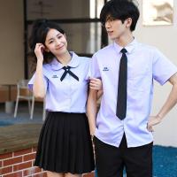 ราคา เสื้อเชิ้ตแขนสั้นนักศึกษาสีขาว ทรงบอย สำหรับนักศึกษาหญิง ผ้านิ่มเบา ไม่ร้อน ทรงสวยคอป (24380904633)