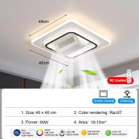 ราคา โคมไฟพัดลมติดเพดาน LED แบบไร้ใบที่มองไม่เห็นรีโมทคอนโทรลอัจฉริยะโคมไฟระย้าโคมไฟพัดลมเพดานการตกแต่งบ้านห้องรับแขกห้องนอนโรงแรม (25122171260)