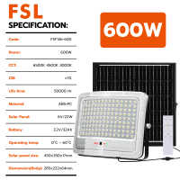 ราคา FSL สปอร์ตไลท์โซล่าเซลล์ LED FLOOD LIGHT SOLAR รุ่นหน้าโค้ง 200W 300W 400W 600W 800W (25263112445)