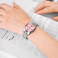 ราคา Casio นาฬิกาควอทซ์กันน้ำ สายสแตนเลส สไตล์เรโทร สีชมพู LTP 1241D 4A3 (25364865455)