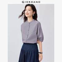 ราคา GIORDANO ผู้หญิง เสื้อเชิ้ต ผ้าฝ้าย 100 เสื้อเชิ้ตคอจีนป๊อปลิน ยาวถึงข้อศอก แขนพอง เสื้อเชิ้ตแฟชั่นลำลอง 13345311 (25578480409)