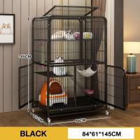 ราคา PetStern กรงแมวขนาดใหญ่ กรงแมวมีถาด กรงแมว2ชั้น การออกแบบหลายประตู กรงแมว กรงแมวพับได้ (25504781405)